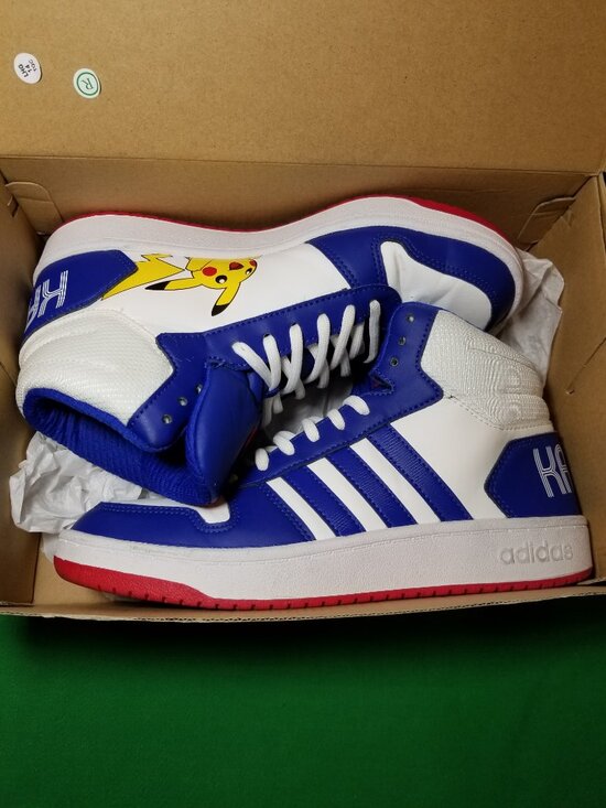 Adidas x Pokemon Pikachu Hoops Mid 2.0 FW3167 Size 7 Blue Red White Street Retro main image 8